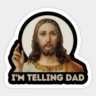 Retro I'm Telling Dad Sticker